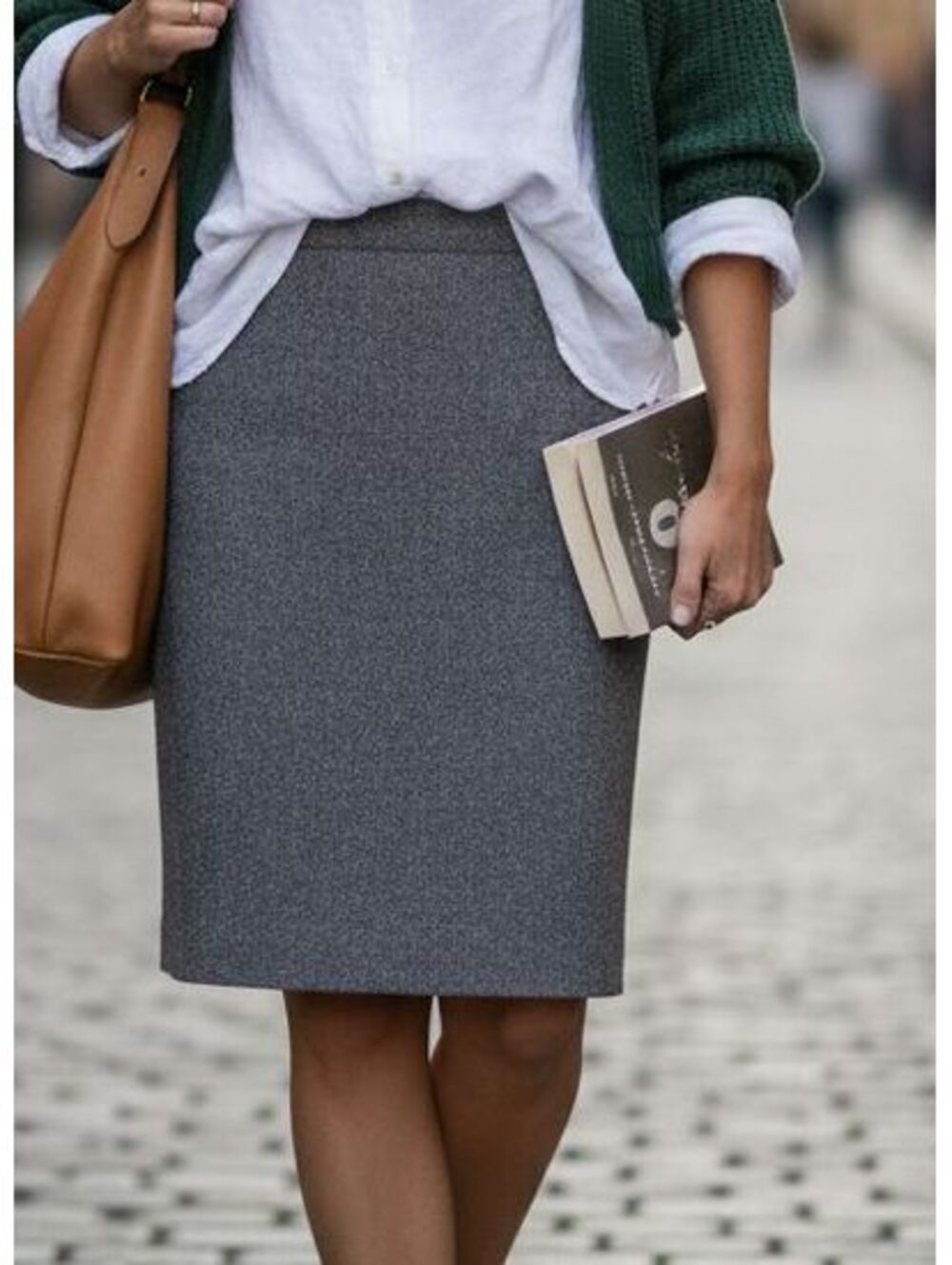 Concepts Grey Tweed Pencil Skirt Dark Academia Office Siren